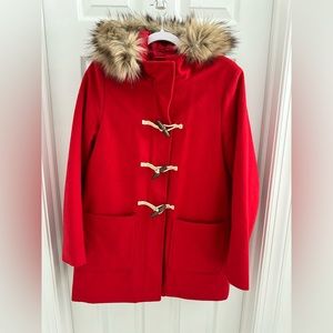 Abercrombie Wool Toggle Coat in Fiery Red Sz M
